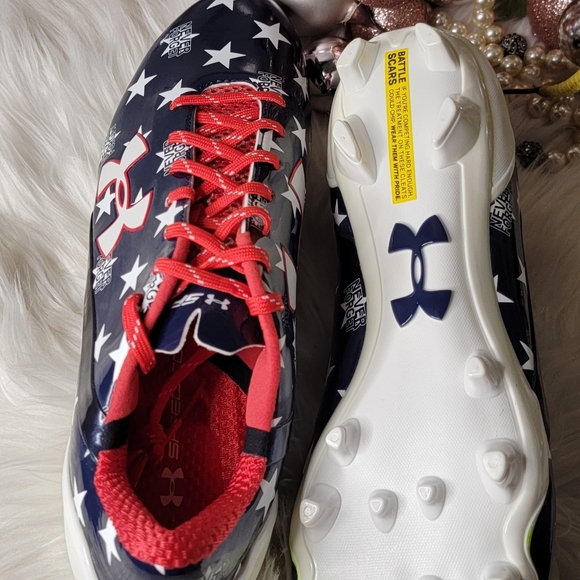 Under Armour UA Men SE 9/11 Never Forget Stars Football Cleeats sz11 - Picture 6 of 6
